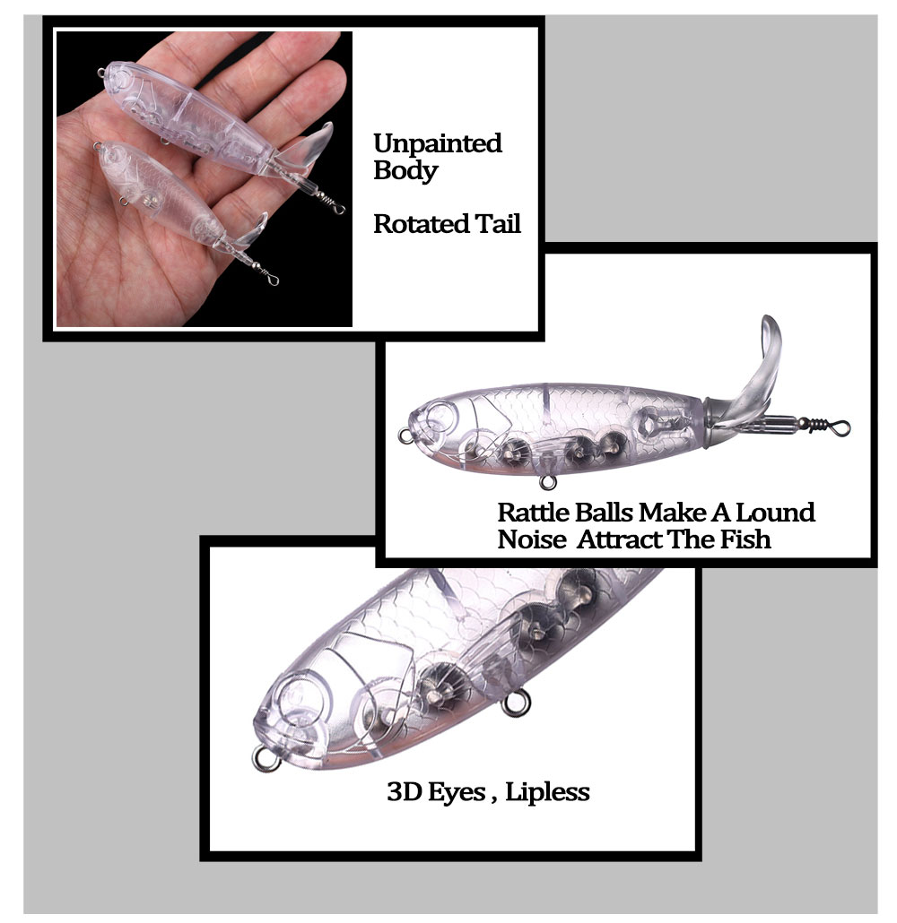 Chan’sHuang 20PCS Unpainted Bl - огляд і ціна Fishing Lure Popper