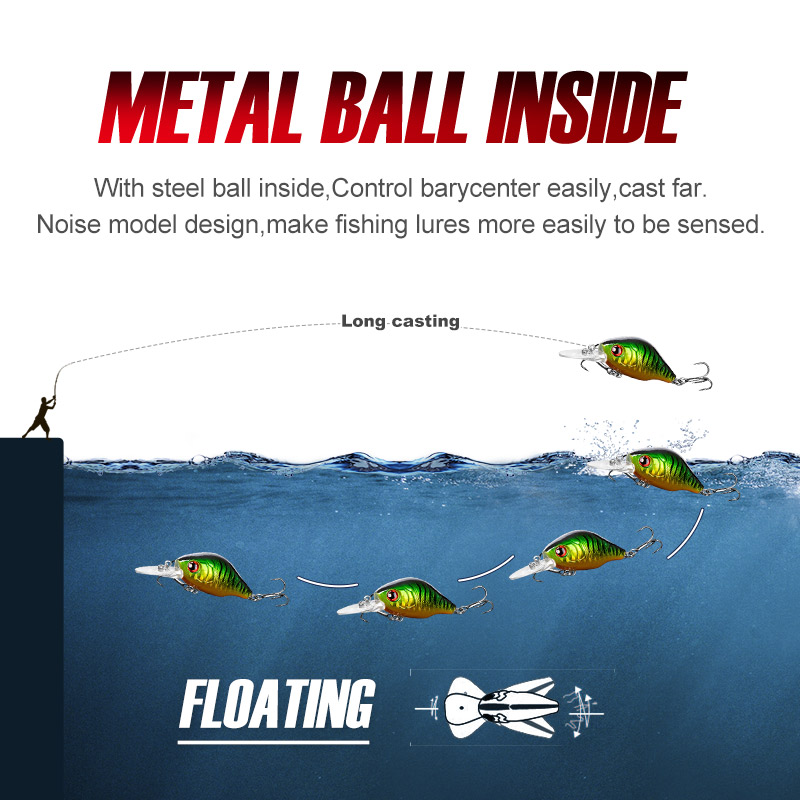 NOEBY 45mm 8g Crankbaits Fishi - огляд і ціна Fishing Lure Soft Plastic